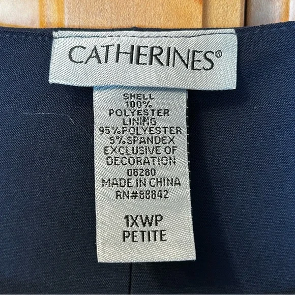 Catherines Midnight Dazzle Mesh Flyaway Dress Sz 1X Petite Navy Sparkly - Picture 9 of 10